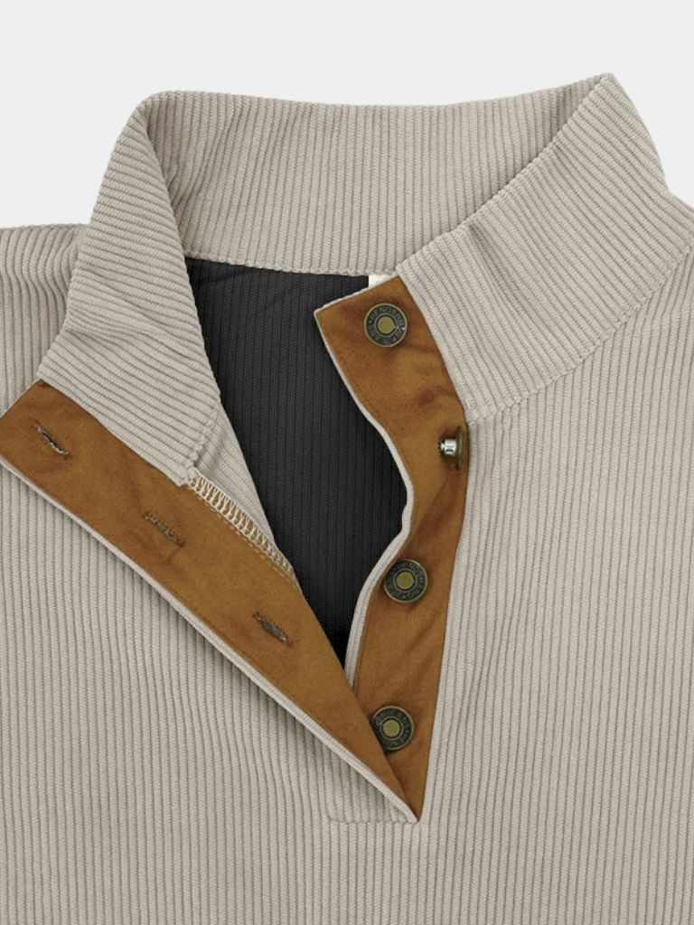 High Collar Corduroy Retro Pullover - JAMES & SPENCER