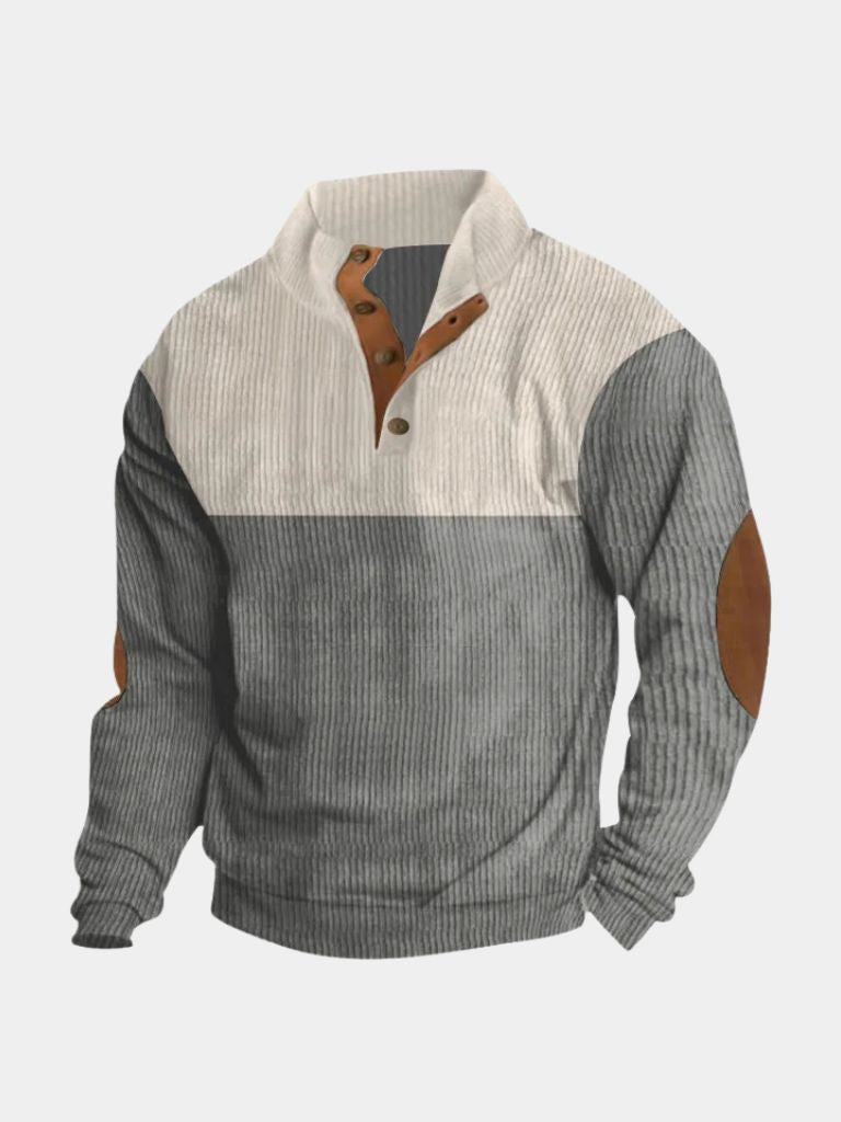 High Collar Corduroy Retro Pullover - JAMES & SPENCER