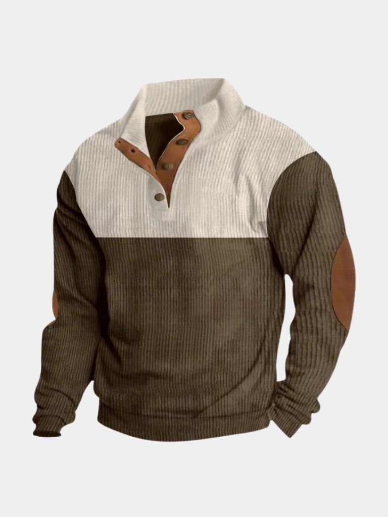High Collar Corduroy Retro Pullover - JAMES & SPENCER