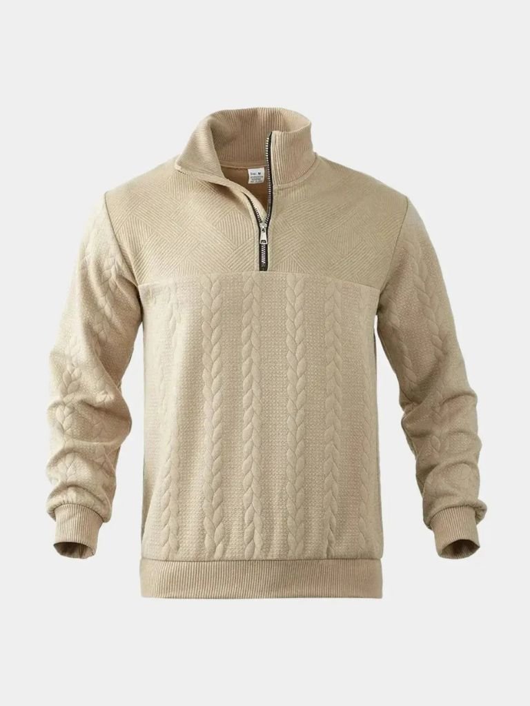 Essential Henley Quarter Zip Pullover - JAMES & SPENCER