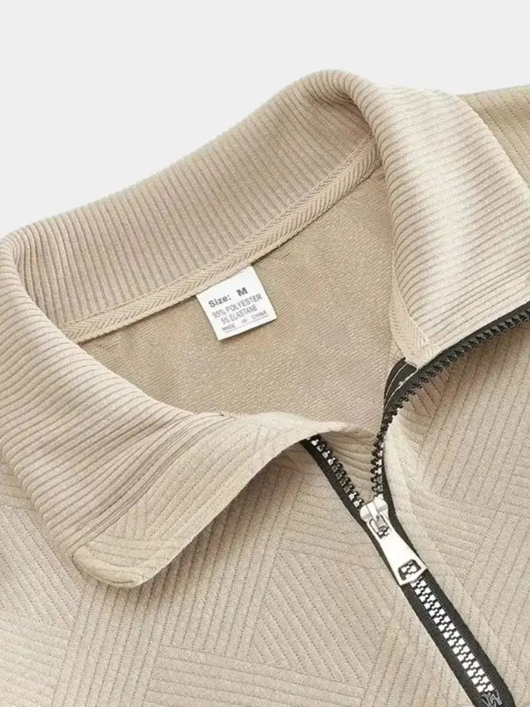 Essential Henley Quarter Zip Pullover - JAMES & SPENCER