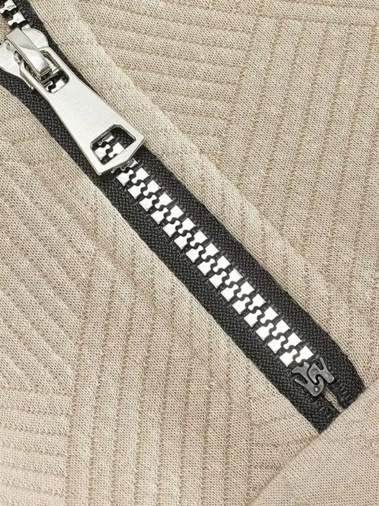 Essential Henley Quarter Zip Pullover - JAMES & SPENCER